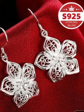 Sterling Silver Floral Earrings